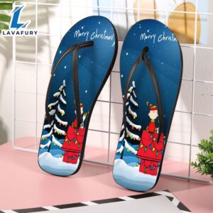 Peanut Christmas Charlie Snoopy  For Fan Flip Flop Shoes