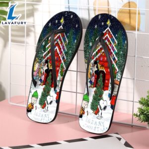 Peanut Christmas Snoopy And Friend Gift For Fan Flip Flop Shoes