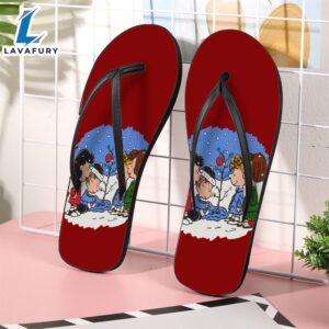 Peanut Christmas Snoopy And Friends 3 Gift For Fan Flip Flop Shoes