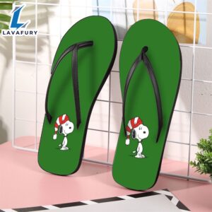 Peanut Christmas Snoopy Green  Gift For Fan Flip Flop Shoes