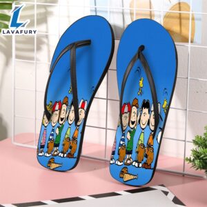 Peanut Snoopy And Friends Blue Gift For Fan Flip Flop Shoes