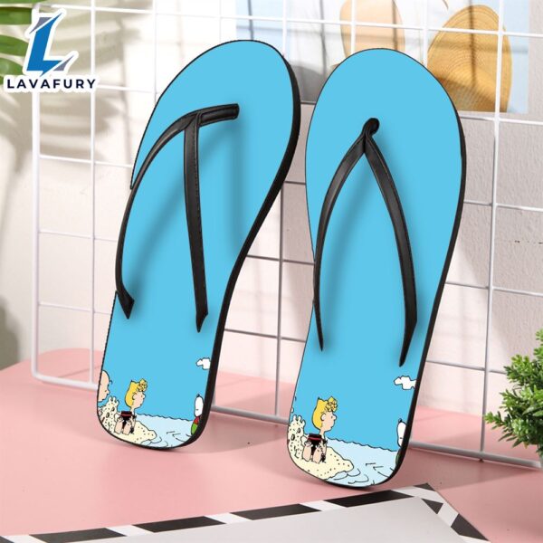 Peanut Snoopy And Friends Blue3 Gift For Fan Flip Flop Shoes