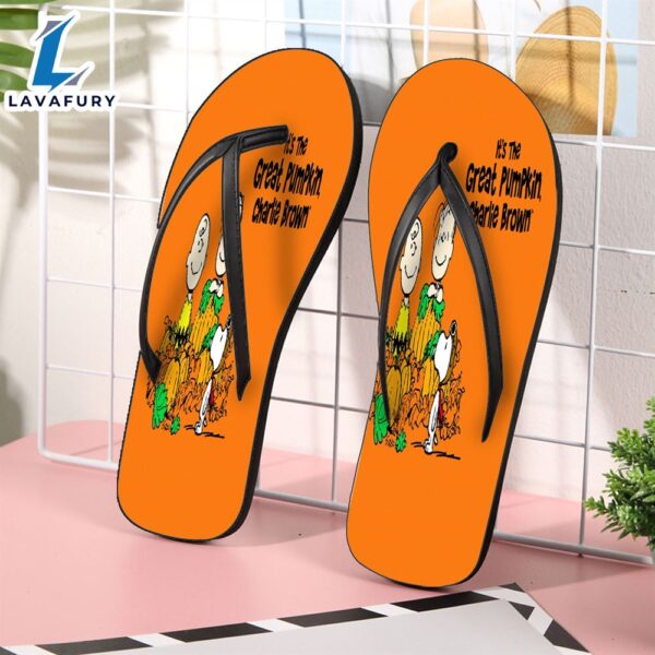 Peanut Snoopy And Friends Halloween Orange Gift For Fan Flip Flop Shoes