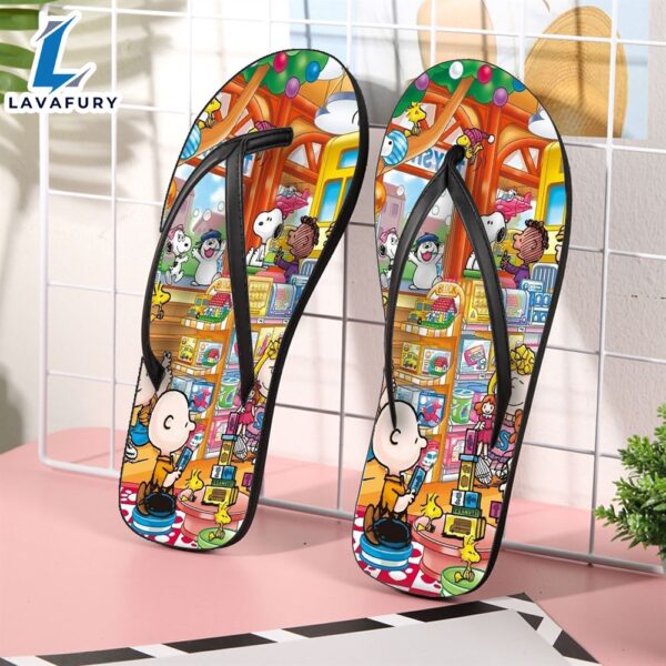Peanut Snoopy And Friends Toy Shop For Fan Flip Flop Shoes