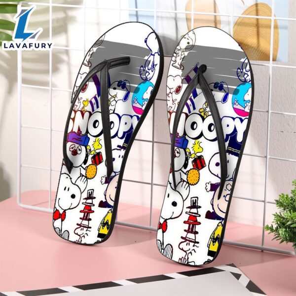 Peanut Snoopy And Friends White7 Gift For Fan Flip Flop Shoes