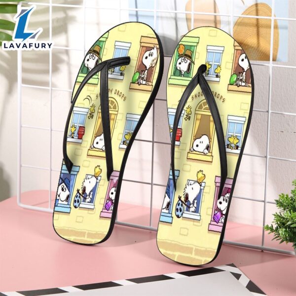 Peanut Snoopy And Friends Yellow For Fan Flip Flop Shoes