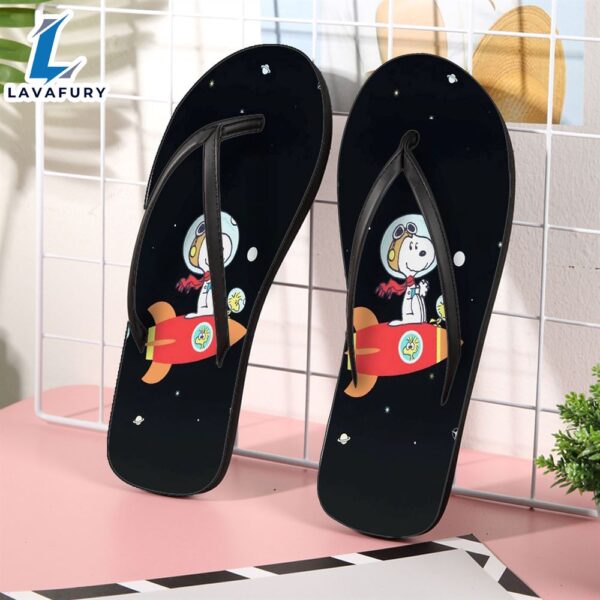 Peanut Snoopy Astronaut3 Gift For Fan Flip Flop Shoes