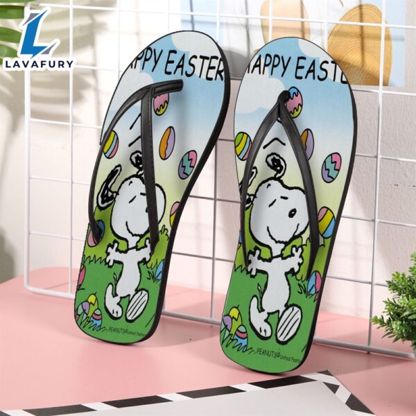 Peanut Snoopy Happy Easter Gift For Fan Flip Flop Shoes