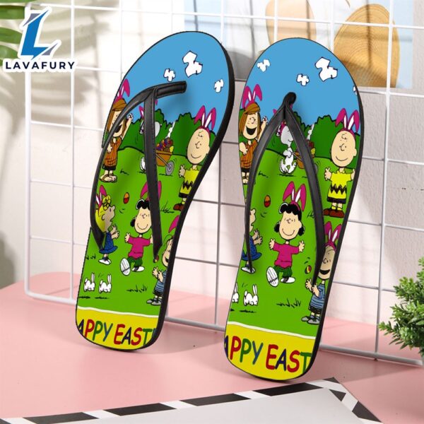 Peanut Snoopy Happy Easter7 Gift For Fan Flip Flop Shoes