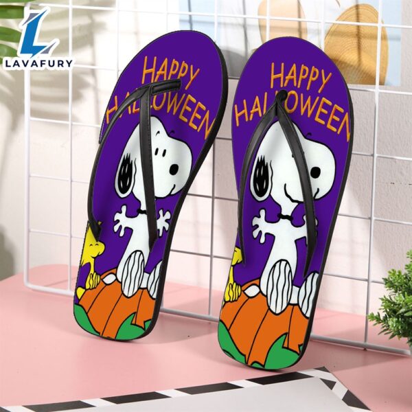 Peanut Snoopy Happy Halloween For Fan Flip Flop Shoes