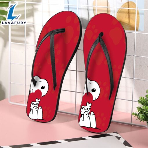 Peanut Snoopy Red Gift For Fan Flip Flop Shoes