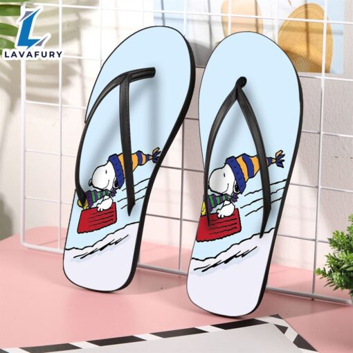 Peanut Snoopy White3 Gift For Fan Flip Flop Shoes