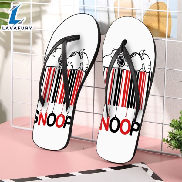 Peanut Snoopy White5 Gift For Fan Flip Flop Shoes