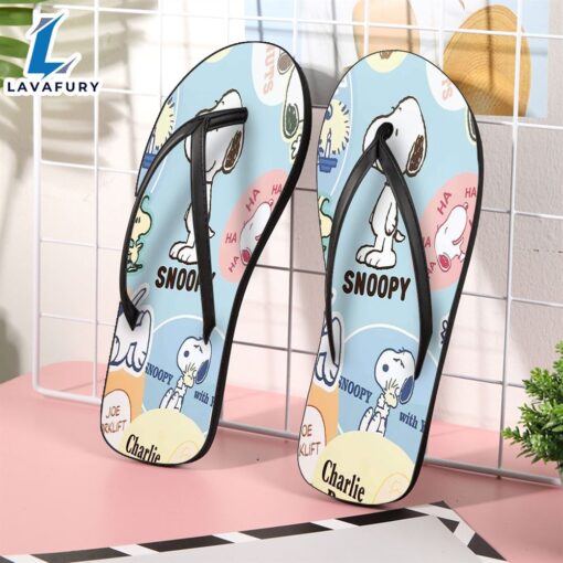 Peanut Snoopy Woodstock Blue Gift For Fan Flip Flop Shoes