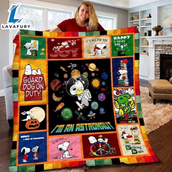 Peanuts Snoopy I’m An Astronaut Merry Christmas, Peanuts Snoopy Blanket Mother Day Gift