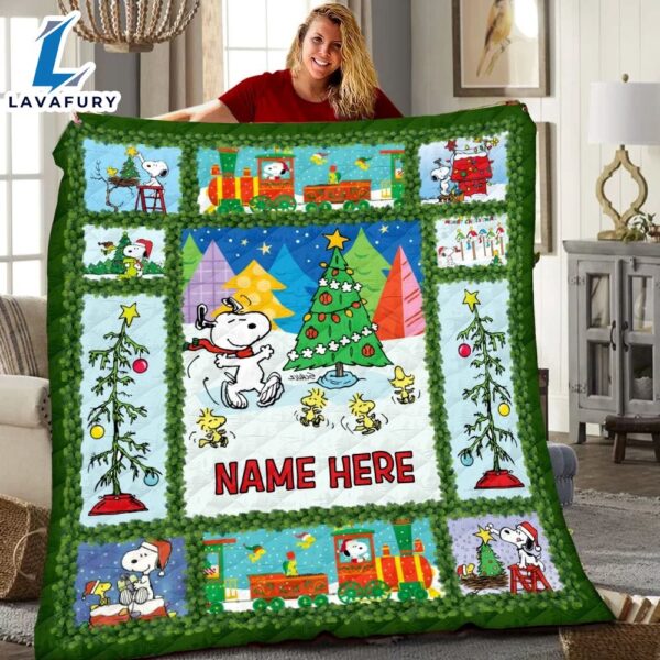 Peanuts Snoopy Merry Christmas Personalized, Peanuts Snoopy Blanket Mother Day Gift