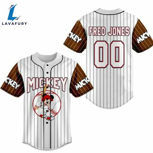 Personalized Love Mickey Mouse Cartoon Movie 3d Baseball Jersey Shirt