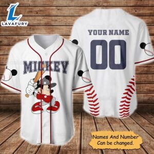 Personalized Mickey Baseball Jersey Shirt, Disney Mickey Shirts
