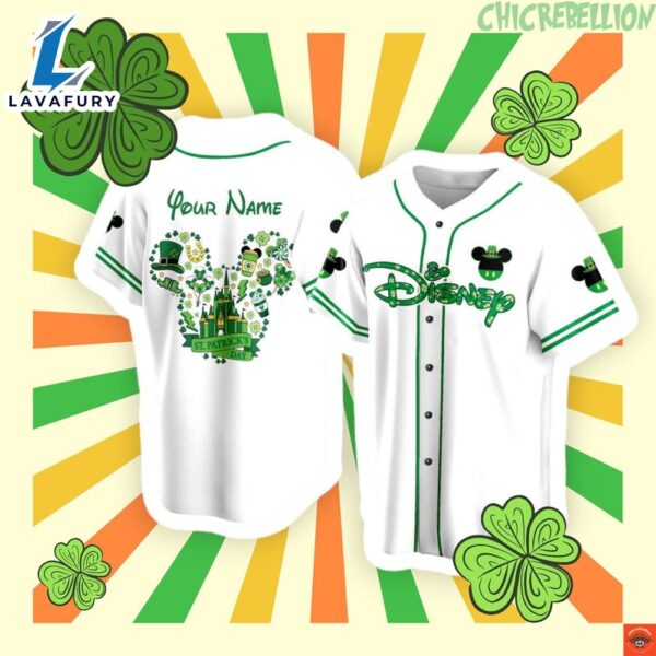 Personalized Mickey Mouse Disney St Patrick’s Day Baseball Jersey