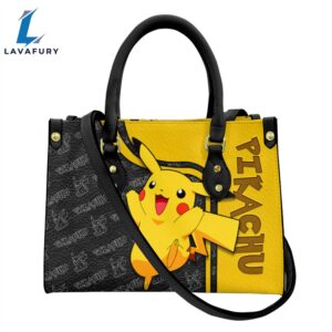Pikachu Pattern Premium Leather Handbag