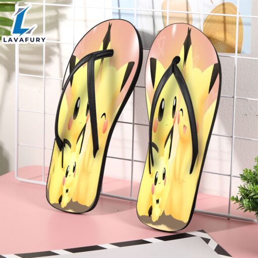 Pokemon Characters 3D Gift For Fan Flip Flop Shoes