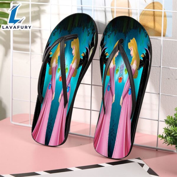 Sleeping Beauty And Maleficent Disney Gift For Fan Flip Flop Shoes