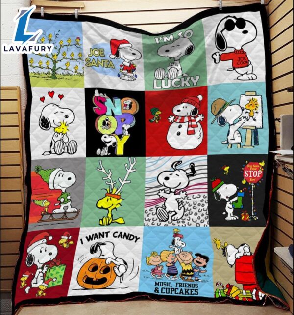 Snoopy Cartoon Square Quilt Fleece Blanket Fan Made All Season 3d Blanket Mother Day Gift