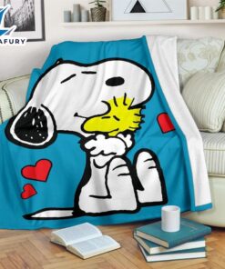Snoopy Hug Woodstock Fleece Blanket,…