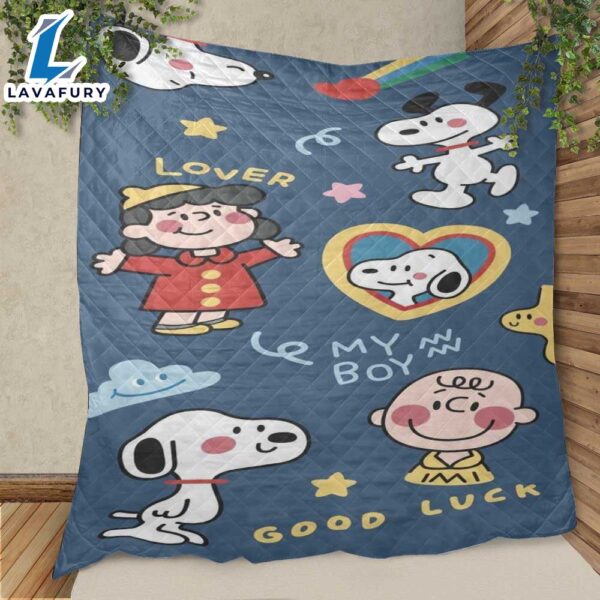 Snoopy Lover My Boy Good Luck Christmas Gifts Lover Blanket,Snoopy Blanket Mother Day Gift