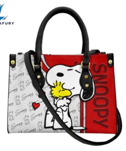 Snoopy Pattern Premium Leather Handbag