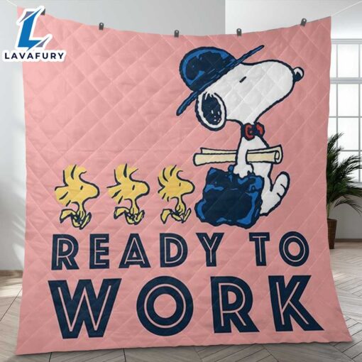 Snoopy Ready To Work Peanuts Cartoon Gifts Lover Blanket,Snoopy Peanuts Blanket Mother Day Gift