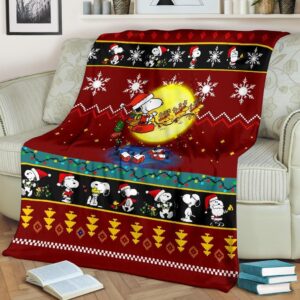 Snoopy Red Christmas Fleece Blanket…