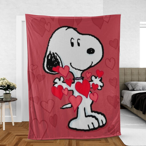 Snoopy The Peanuts Fan Gift, Happy Valentine’s Day Gift, Snoopy Love Comfy Sofa Throw Blanket Gift Mother Day Gift