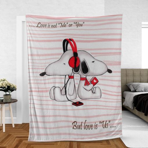 Snoopy The Peanuts Fan Gift, Valentine’s Day Gift, Snoopy Love Is Not Me Or You But Love Is Us Comfy Sofa Throw Blanket Gift Mother Day Gift