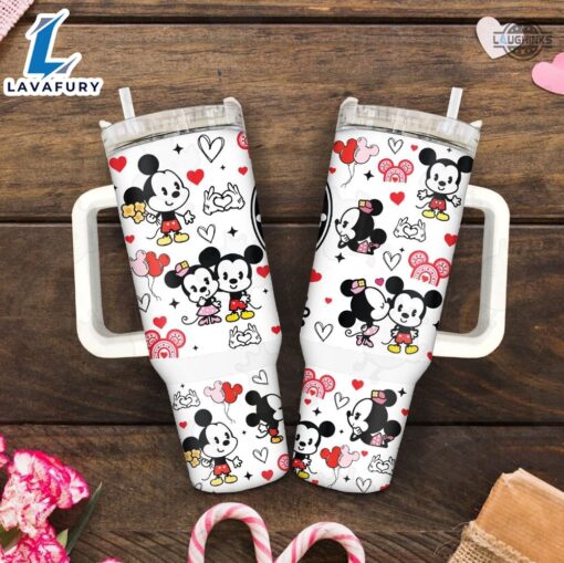 Starbucks Valentine Cup X Disney Coffee Stainless Steel 40oz Stanley Tumbler Dupe Mickey And Minnie Mouse Love Valentines Day Gift For Her Him