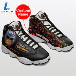 Stitch Happy Halloween Personalized Name Air JD13 Sneakers Custom Shoes