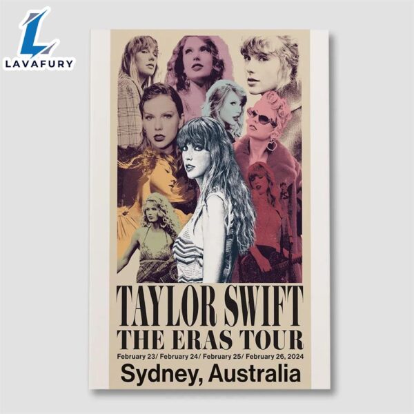 Taylor Swift The Eras International Tour Sydney Australia 2024 Poster Canvas