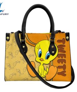 Tweety Pattern Premium Leather Handbag