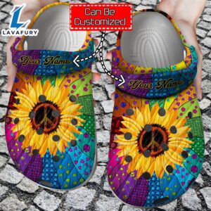 Unique Hippie Sunflower Crocs Clog…