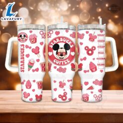 Valentine Mickey Mouse Starbucks Stanley 40 Oz Mickey And Minnie Stainless Steel Tumbler 40oz Valentines Day Gift For Disney Coffee Lovers