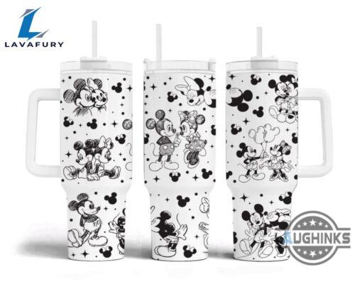 Valentines Day Stanley Cups X Disney Stanley 40 Oz Dupe Tumbler 40oz Mickey And Minnie Mouse Quencher Tumblers Valentines Day Gift For Disneyland Cartoon Lovers