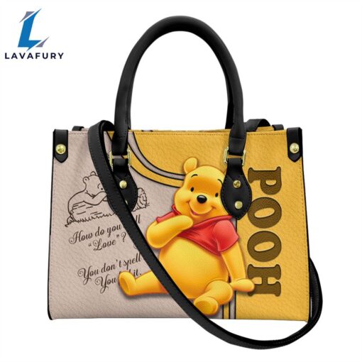 Winnie the Pooh Pattern Premium Leather Handbag