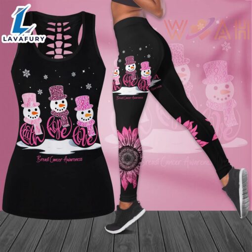 Breast Cancer Awareness 3D Hollow Tank Top &amp Leggings BCAS038