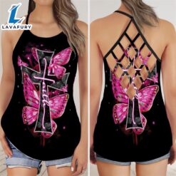 Breast Cancer Awareness Criss-Cross Tank…