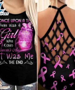 Breast Cancer Awareness Criss-Cross Tank Top Once Upon A Time There Was A Girl