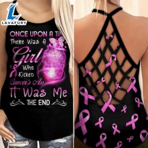 Breast Cancer Awareness Criss-Cross Tank Top Once Upon A Time There Was A Girl