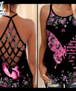 Breast Cancer Awareness Criss-Cross Tank…