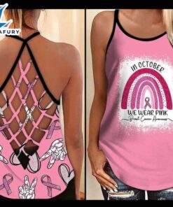 Breast Cancer Awareness Criss-Cross Tank…