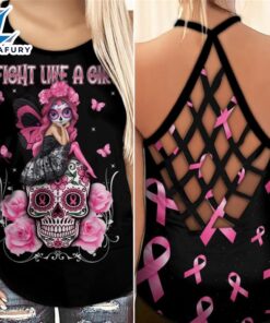 Breast Cancer Awareness Criss-Cross Tank…