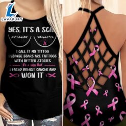 Breast Cancer Awareness Criss-Cross Tank…